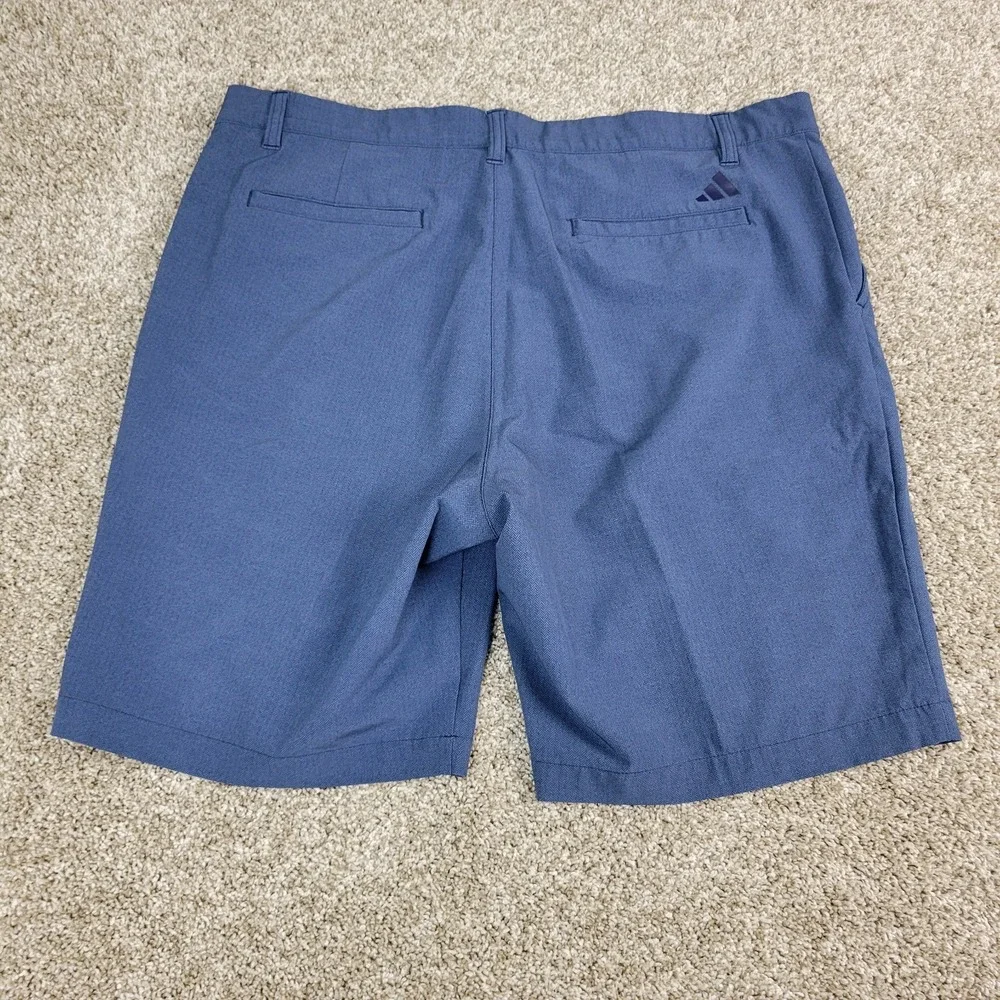 Adidas‎ Mens 36 Blue Herringbone Elastic Waist Chino Stretch Golf Shorts